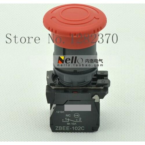 [ZOB] original plastic 22mm emergency stop button switch XB5AS542C 40 rotation reduction 1NC --10pcs/lot