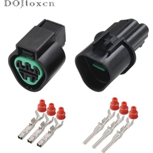 1 Set 3 Pin Waterproof Electrical Auto Black Connector Plug New Car Part Automotive Kum Wiring Socket PB621-03020 PB625-03027