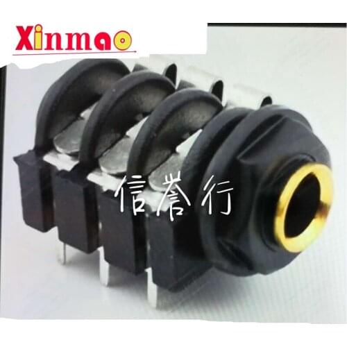 1pcs 1/4" 6.35 mm Stereo Audio Socket Jack Connector 6.5 mm PCB Solder Right Angle Tip Ring Sleeve TRS