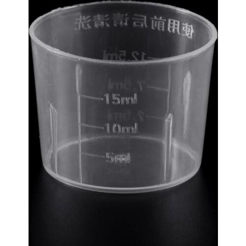 10Pcs 15ml Clear Plastic Measuring Cup Graduated Measure Beaker Measuring Medicine Cups For Lab
