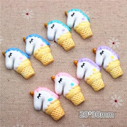 10pcs New Arrival Hot Selling Resin Cute Unicorn Horse Cake Cup Flatback Miniature Art Supply DIY Craft Scrapbooking,20*30mm