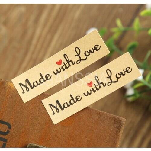 100pcs/lot Vintage " Made with lover" Red heart sticker Gift seal stickers for homemade bakery&gift packaging (SS-1149)
