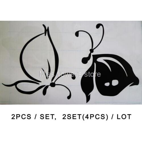 2 Set (4pcs) Of Butterfly Style Switch Stickers Bedroom Parlor Wall Stickers