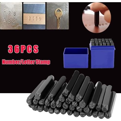 36pcs 6mm Carbon Steel Number/ Letter Stamp Punch Set for Metal Wood Leather Plastic