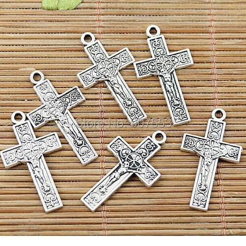 36pcs Tibetan silver nice crucifix charms EF1372