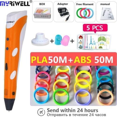 Myriwell 3d pen 3d pens abs 1.75mm pla filament 3d printed pen 3 d pen 2018 Smart Child birthday present Christmas gifts