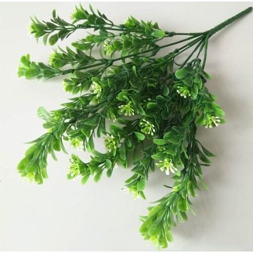 7Forks 32cm Green Milan Grass Artificial Plants Home Garden Bedroom Living Room Party Decoration Flower Arrangement Fake Plants