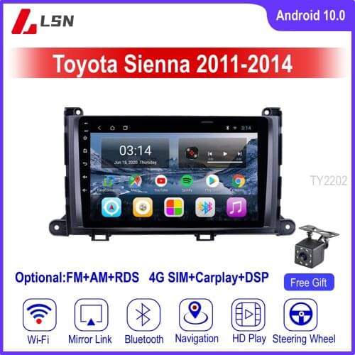 9" Android 10 For TOYOTA SIENNA 2011,2012,2013,2014 Multimedia Video GPS Navigation Car Radio Player Auto Stereo Navi