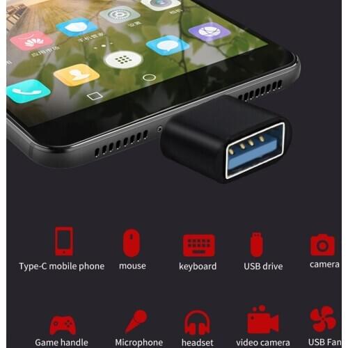 5Pcs USB To Type C Adapter Type-C Jack Phone USB C Connector OTG Converter For Xiaomi Huawei Mouse Keyboard USB OTG Disk Flash