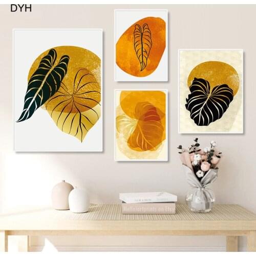 Watercolor Foliage Line Art Drawing Abstract Poster Botanical Wall Art Print Canvas Painting Living Room Interior Decoration