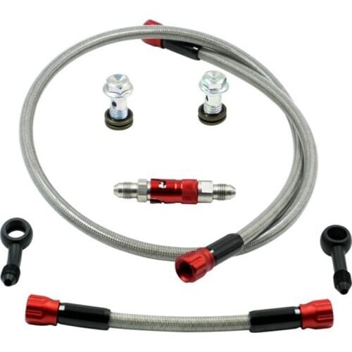 An3 Motorcycle Brake Line Hose Fluid Quick Release Connect Fitting Adapter Kit Red