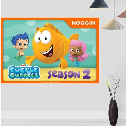 Custom Bubble Guppies Anime Posters And Prints Wall Pictures For Living Room Modern Art Poster Home Wall Decor 20x30cm,27x40cm