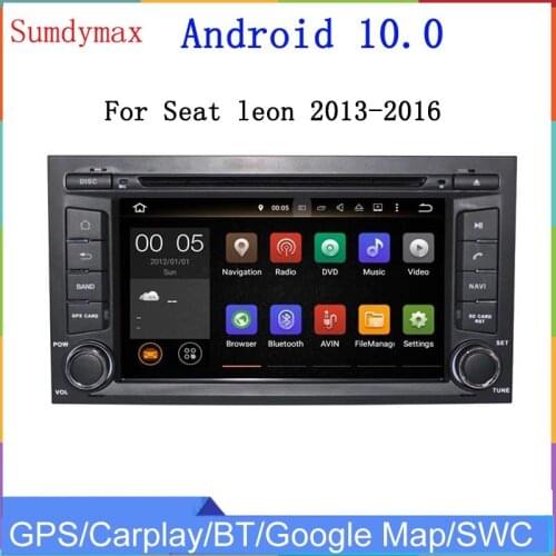 Android 9.0 8core car dvd player for seat leon 2013-2016 with gps navigation built in wifi 4G rockchip PX5 car audio stereo