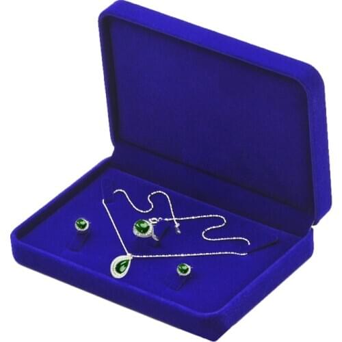 Velvet Jewelry Set Boxes Tray Travel Necklace Ring Earring Storage Case for Wedding Jewellery Gift Package Display 17x12x4cm