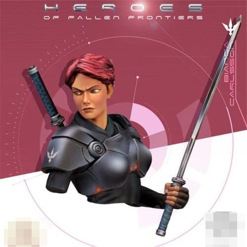 White Carlson Female Warrior Bust Resin Figure 1/12 Scale Model Figure Resin Kit Bust Colorless Self-Assembled Toy