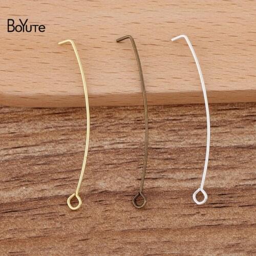 BoYuTe 100Pcs 0.7*45*0.35MM Metal Copper Hook Diy Hand Made Jewelry Accessories Parts