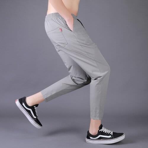 Pants Mens Korean Trend Ultra Thin Casual Sports Mens Pants Quick Drying Air Conditioning Pants In Spring