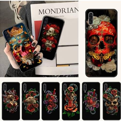 Dagger kill Skull flower rose snake art Phone Case For Samsung A20 A30 30s A40 A7 2018 J2 J7 prime J4 Plus S5 Note 9 10 Plus