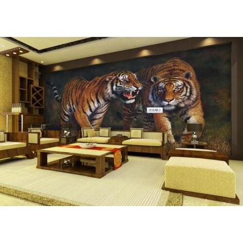 CJSIR Custom 3D Photo Wall Papers Home Decor Papel De Parede 3D Tiger Papel Mural Wallpaper for Living Room Home Decoration