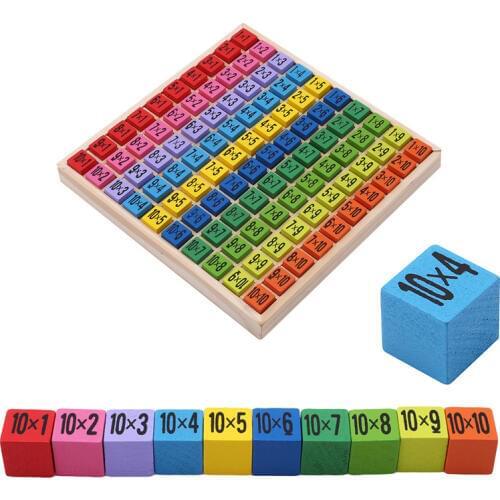 Baby Wooden Toys 99 Multiplication Table Math Toy 10*10 Figure Blocks Baby Learn Educational Montessori Gifts