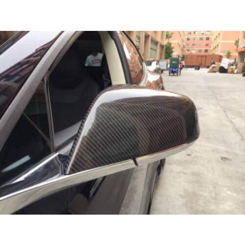 For Tesla Model X 90D P90D 75D 100D 2016 2017 Real Carbon fiber mirror cover rear view mirror cover gloss black