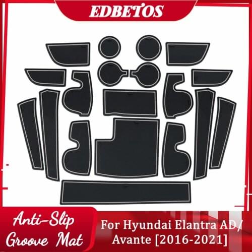 Elantra AD 2016 2017 2018 2019 Car Interior Accessories Avante Rubber Mat Interior Cup Pad For Hyundai Elantra AD Avante Mats