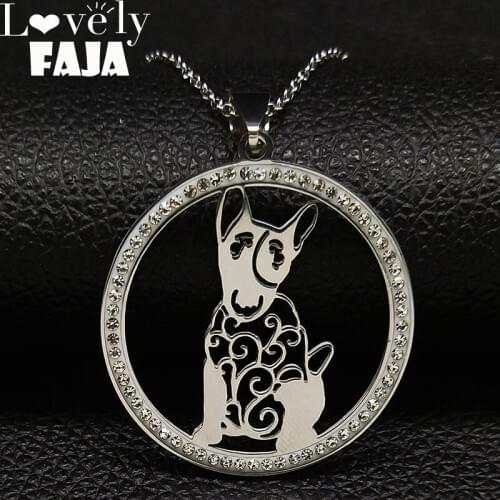 Fashion Bull Crystal Stainless Steel Necklace Women Silver Color Necklaces & Pendants Jewerly collar mujer N186719
