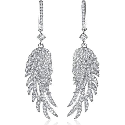 Fashion Jewelry Long Dangling Earrings Femme Feather Plated Gold Leaves Shape Big Ear drops For Women Brincos 2020