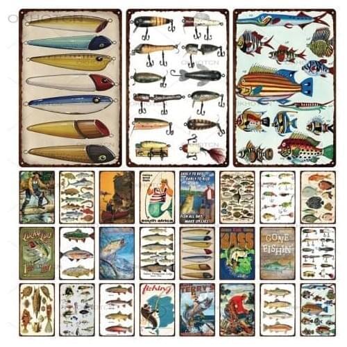 Seascape Posters Print On Iron Fishing Metal Plaque Sign Vintage Animals Art Decor Shop Restaurant Decoration Bedroom Cuadros