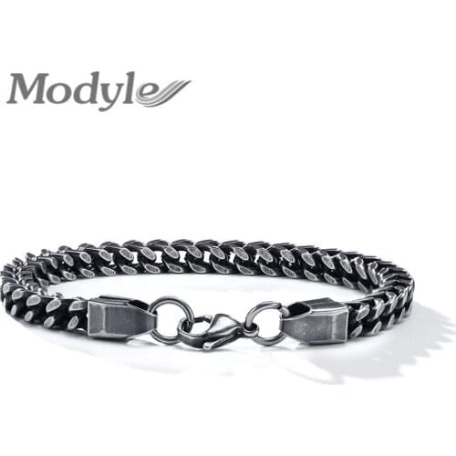 Modyle New Fashion 316L Stainless Steel Male Jewelry High Quality Punk Vintage Bracelets Bangles for Men