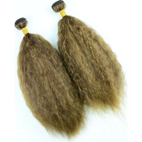 Adorable Soft Synthetic Hair Bundles,Straighten Piano Color Double Weft Heat Resistant Fiber Hair Weave Afro Kinky Straight 100g