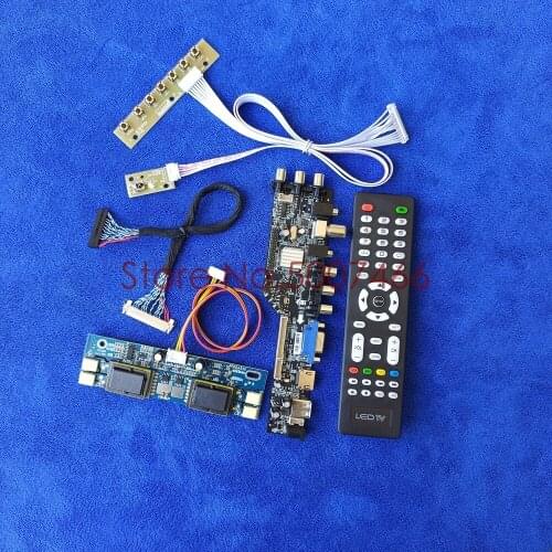 Fit LM220WE1/LM220WE3 LVDS 30-Pin USB+VGA+AV screen 1680*1050 4CCFL universal controller drive card kit DVB digital signal