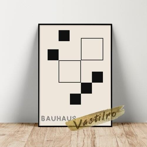 Exhibition Bauhaus Poster Wall Art Geometric Graph Wall Picture Modern Home Decor Kids Room Prints Canvas Painting Photograph