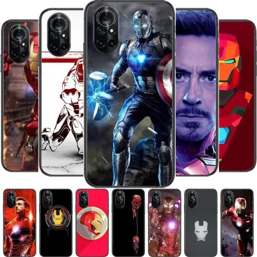 Marvel 2021 Iron Man and Spiderman Clear Phone Case For Huawei Honor 20 10 9 8A 7 5T X Pro Lite 5G Black Etui Coque Hoesjes Co