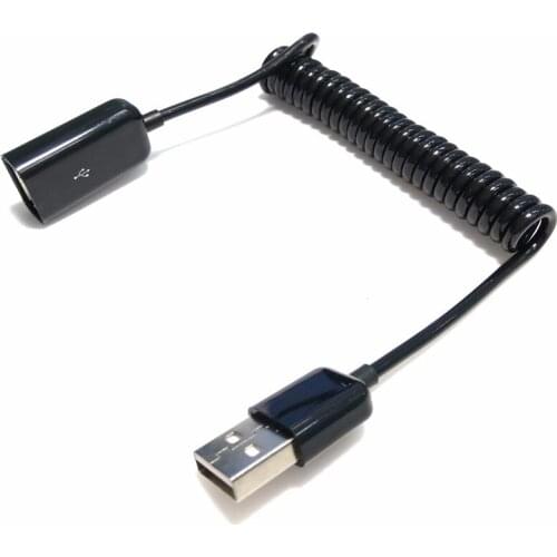 USB 2.0 Male to Female Spring Coiled Extention Coil Cable Adapter Connector Data Sync Charger Extension 250cm