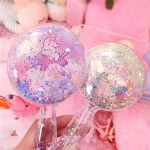 New Pattern Rabbit Shell Sequins Comb Massage Children Comb Cute Girl Comb Carry Long Hair Mm Anti-knot Comb Hair Brush