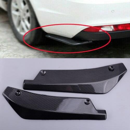 2Pcs Car Carbon Fiber Style Rear Bumper Lip Wrap Angle Splitter Diffuser Canard Plastic Fit For BMW F30 F31 F32 F33 F22