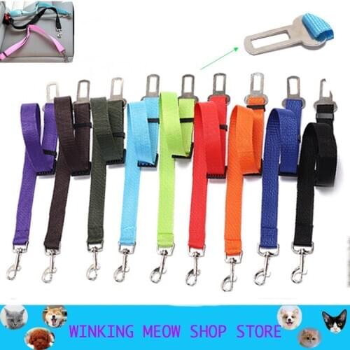 Pet Car Safety Belt Nylon Pets Dog Cat Seat Lead Leash Harness for Puppy Kitten Vehicle Security Leash 58cm Adjustable
