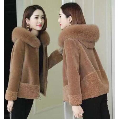 RTYFVH Women's Short Sheepskin Coats