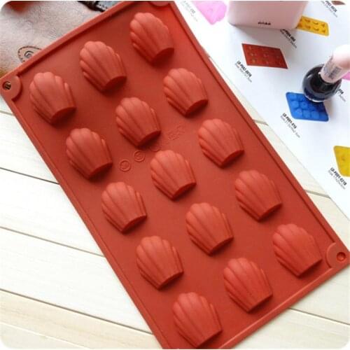 15 Cavity Shell Shape Silicone Cake Mold Cookie Silicone Forms Madeleine Chocolate Mold Cake Bakeware Kitchen Pastry Accessory
