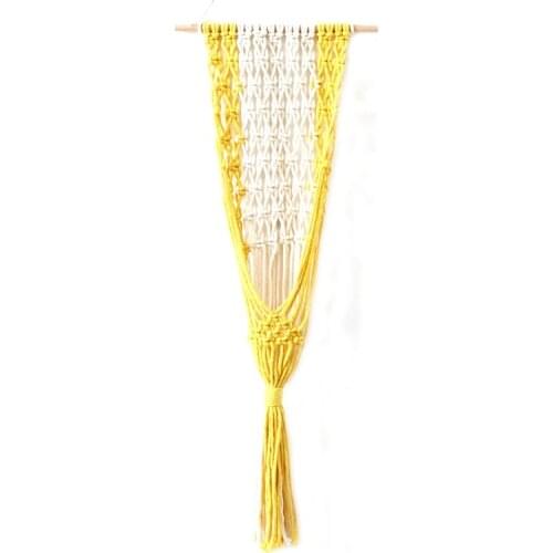Nordic Hand-woven Hanging Tapestry Flower Basket Holder Tassel Macrame Wall Hang N0PA