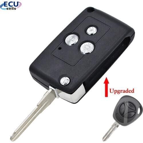 3 Button Folding Flip Remote Key Shell Case Housing for Lada with Uncut Blade