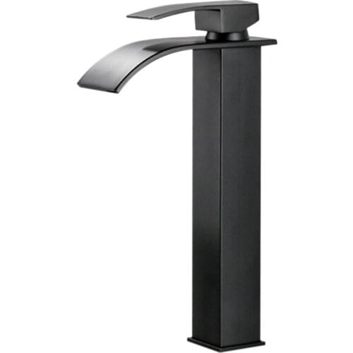 All Copper Above Counter Basin Wash Basin Wash Basin Faucet Hot And Cold Waterfall Type Toilet Faucet Black