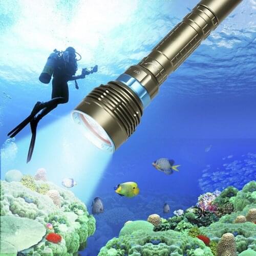 Diving Torch Waterproof Magnetron 7 Lights L2 Flashlight Professional Underwater Illuminator Flashlight LED Diving Flashlight