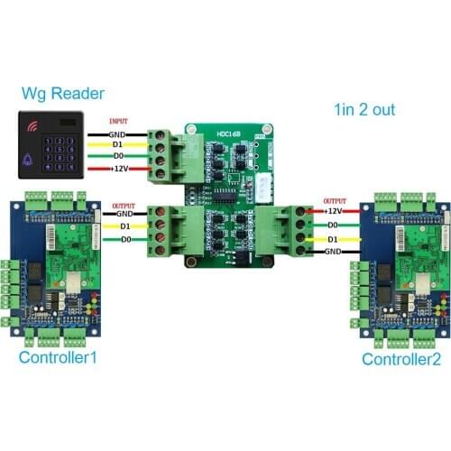 Wiegand singal format Converter 2In 1out / 1In 2out Multi Channel Auto recognize WG26~WG80 format suit for access control system