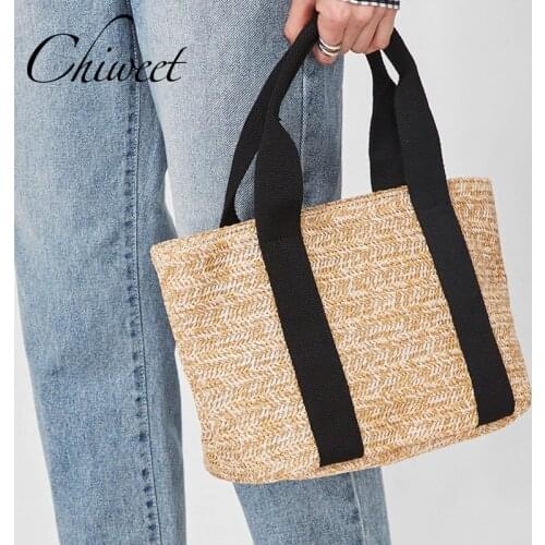 Women Bali Island Bucket Bag 2019 Brand Summer Bag For Beach Big Straw Bags Rattan Female Scarf Woven Casual Tote Bag Handbags