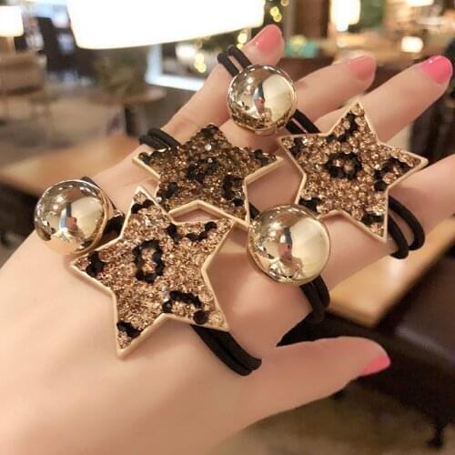 Star Rhineston Hair Rope Elastic Hair Band For Women Hair Accessories For Girls Crystal Hair Tie Rubber Band For Hair Scrunchies