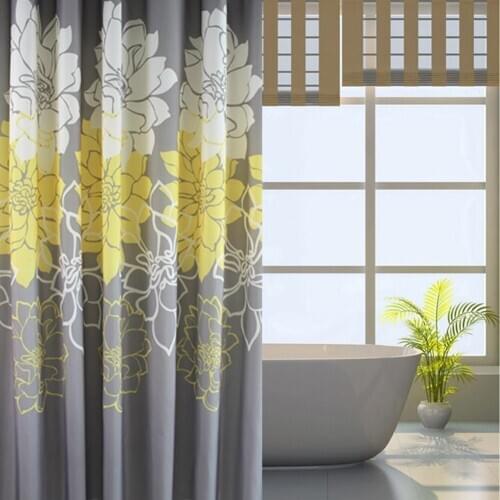 180x180cm Flower Pattern ,Mildew Proof and Waterproof Washable Printed Polyester Fabric Shower Curtain for Bathroom
