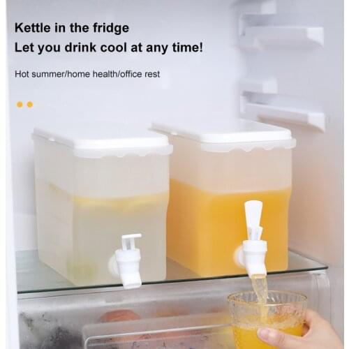 3500ml Cold Kettle With Faucet Large Capacity Lemon Fruit Teapot Cool Water Bucket Kitchen Drinkware Kettle Pot Cold Water Jug