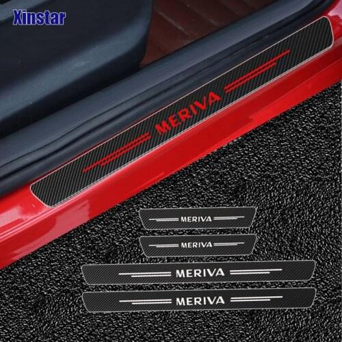 4pcs Carbon Fiber Car Door Sticker For Opel OPC MERIVA